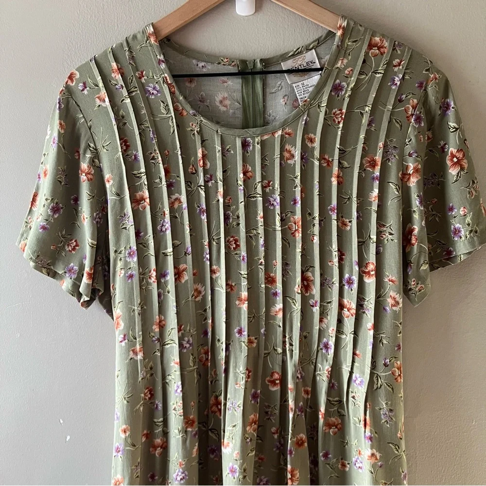 VINTAGE Short Sleeve Floral Maxi Dress - Picture 3 of 5